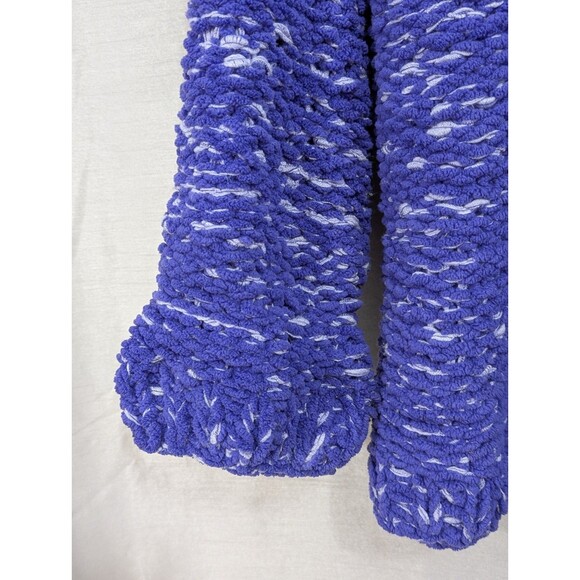 H&M Hand Knit Sweater Oversized M/L Purple White Boho Coastal Comfy & Cozy - Picture 10 of 16